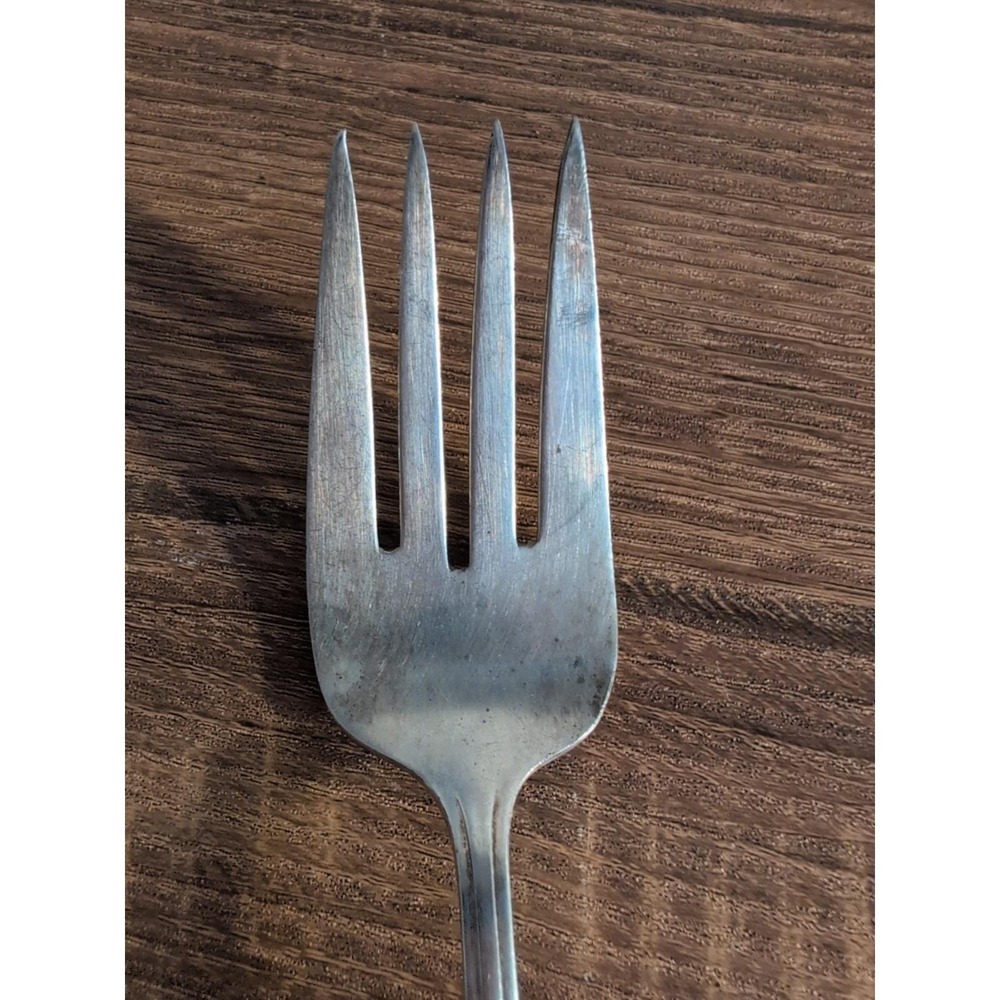 Vtge Fascination Silverplate Cold Meat Serving Fork Floral Scroll Pattern 8.5" - Picture 2 of 13